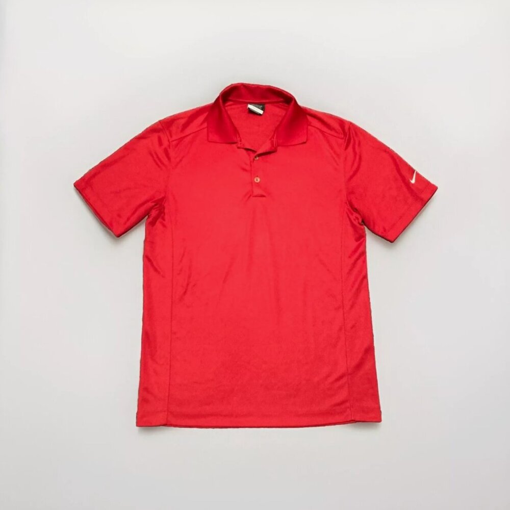 NIKE GOLFING Golf Dri-Fit Polo T-Shirt Mens Red Size Medium M Short Sleeve Shirt